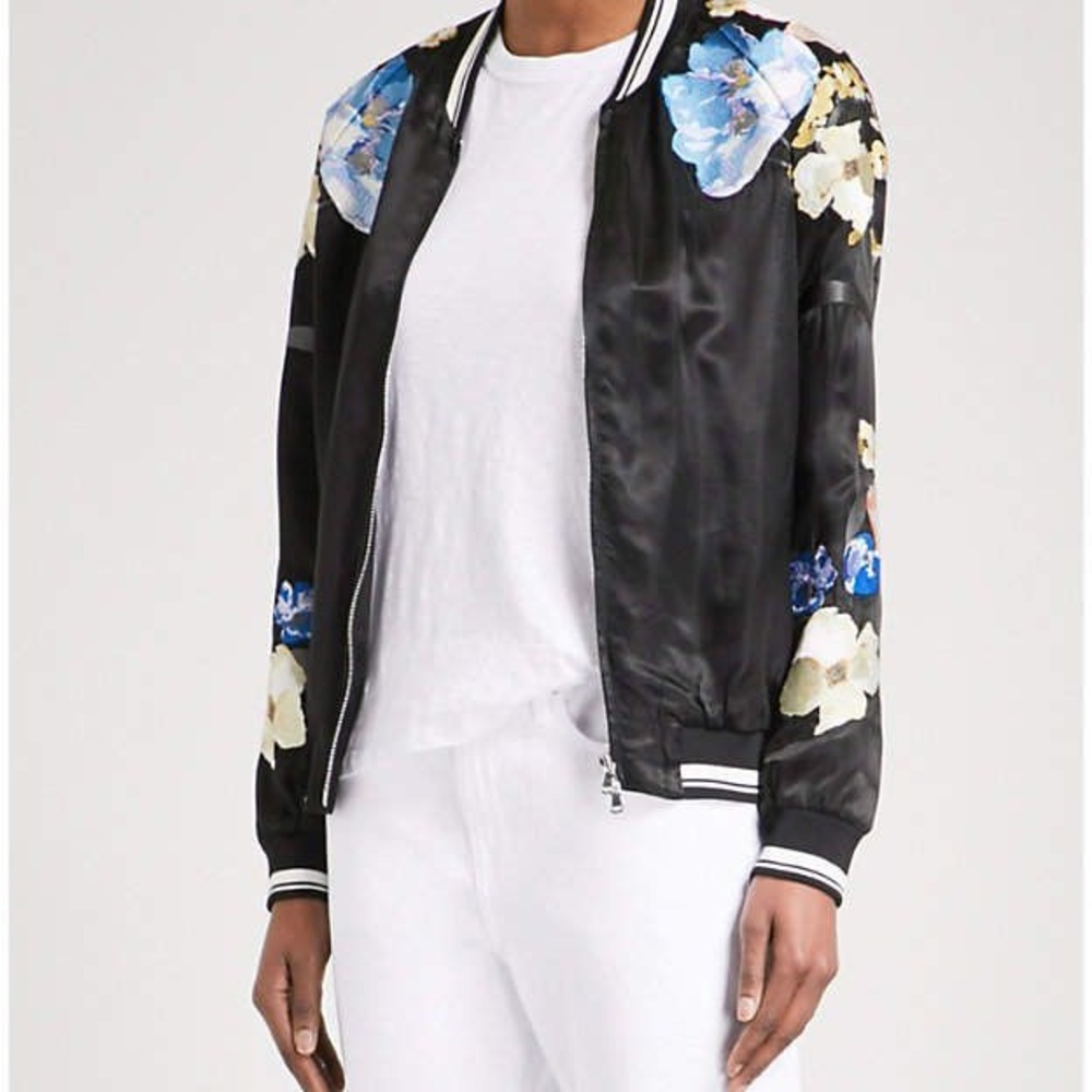 3.1 Phillip Lim Satin Embroidered Bomber Jacket